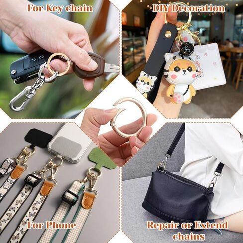 6 قطعة حلقة تسلق مستديرة 2in دائرة حلقة تسلق O مشبك حلقي سلسلة مفاتيح ذهبية كليب ل Keyrings مشبك أكياس المحافظ مفاتيح حقيبة يد الحرف in Kuwait