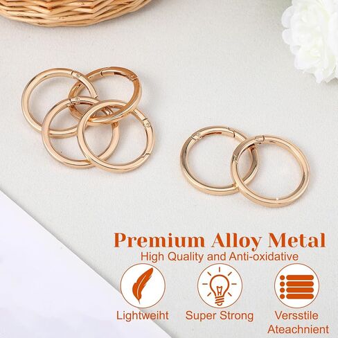 6 قطعة حلقة تسلق مستديرة 2in دائرة حلقة تسلق O مشبك حلقي سلسلة مفاتيح ذهبية كليب ل Keyrings مشبك أكياس المحافظ مفاتيح حقيبة يد الحرف in Kuwait