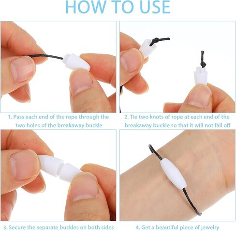 50Pcs Breakaway Clasp, Plastic Break Away Clasps for Necklace Bracelets Lanyards DIY Crafts White Safety Barrel Connectors for Jewelry Making (24mm) in Saudi Arabia