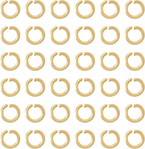 200Pcs Real 24K Gold Plated Stainless Steel Open Jump Rings 18 Gauge 6x1mm Metal Connectors Rings for DIY Jewelry Crafting Keychain Accessories in Saudi Arabia