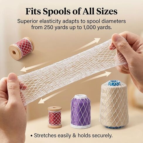 100PCS Thread Net Spool Saver, Makeup Brush Nets, Expandable Mesh Cover for Embroidery, Sewing, Quilting, Thread-Spools, Thread-Cones, Make up Brush, Paint-Brush, Handbag Tassels, Bud of Rose (White) in Saudi Arabia