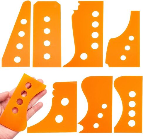 7 قطع من أداة ضلع عجلة الفخار الأكريليك من INFUNLY مقاس 2.8 × 6.3 بوصة أدوات تشذيب شكل القدم الفخارية ضلع تشكيل السيراميك البرتقالي مع أداة نحت الطين غير المنتظمة بدائرة 0.6 بوصة لمستلزمات السيراميك DIY in Saudi Arabia