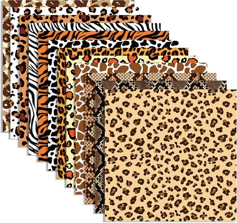24 Sheets Animal Print Scrapbook Paper 11.8x11.8In Animal Print Pattern Paper African Safari Tiger, Giraffe, Zebra, Cheetah, and Leopard Prints Craft Papers Pad Supplies for African Safari Card Making in Saudi Arabia