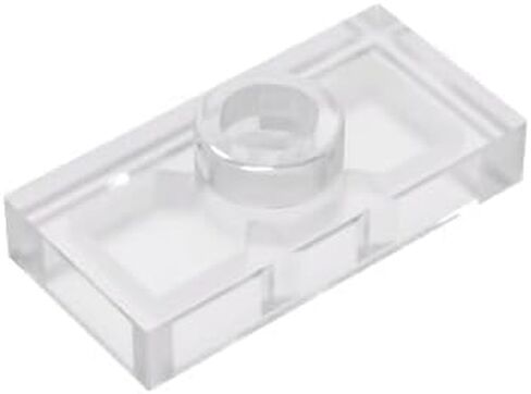 50Pcs Transparent Gobricks GDS-803 Plate Special 1 x 2 with 1 Stud Without Groove (Jumper) Compatible with Lego 3794 15573 Components for Major Brick Brands，Building and Construction in Saudi Arabia