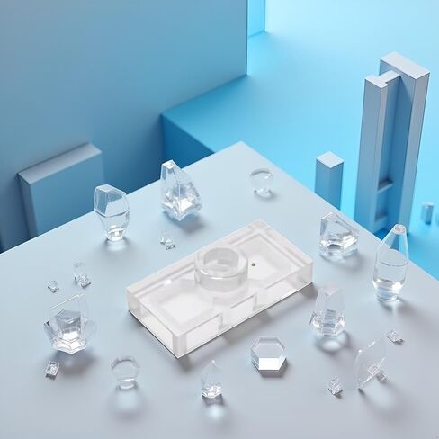 50Pcs Transparent Gobricks GDS-803 Plate Special 1 x 2 with 1 Stud Without Groove (Jumper) Compatible with Lego 3794 15573 Components for Major Brick Brands，Building and Construction in Saudi Arabia