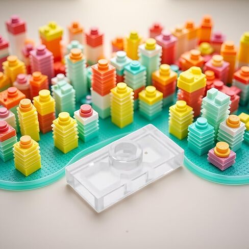 50Pcs Transparent Gobricks GDS-803 Plate Special 1 x 2 with 1 Stud Without Groove (Jumper) Compatible with Lego 3794 15573 Components for Major Brick Brands，Building and Construction in Saudi Arabia