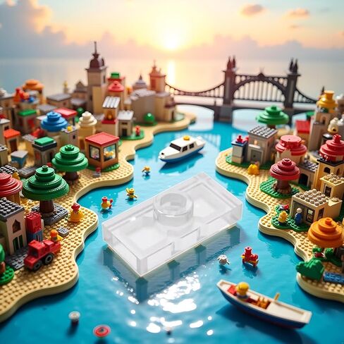 50Pcs Transparent Gobricks GDS-803 Plate Special 1 x 2 with 1 Stud Without Groove (Jumper) Compatible with Lego 3794 15573 Components for Major Brick Brands，Building and Construction in Saudi Arabia