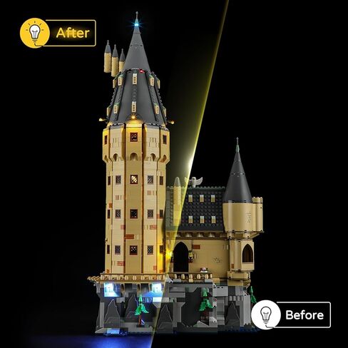 مصباح LED من YEABRICKS لقلعة Lego-76454 Harry Potter Hogwarts™: نموذج مكعبات بناء البرج الرئيسي (مجموعة البناء غير متضمنة) in Saudi Arabia