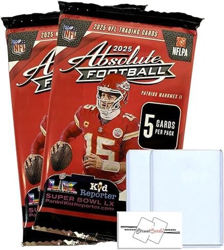 2025 Absolute Football NFL Gravity Pack(s) with 5 Trading Cards (Per Pack) + Toploader(s) + StreetCards Magnet! Look for Kaboom Horizontals! (2 Packs + 2 Toploaders, 1.0, 2 Packs) in Kuwait