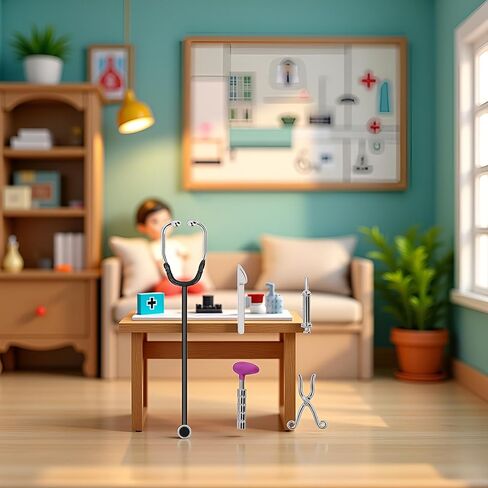 5Pcs Dollhouse Mini Stethoscope Care Tools Dollhouse Dolls Miniature Garden Kit, Hospital Accessories Set for House Decoration Doll Miniature Dollhouse Accessories in Saudi Arabia