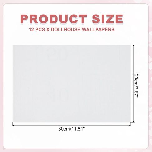 uxcell 12 Sheets Miniature Dollhouse Wallpaper, Self-Adhesive PVC Flooring Wall, Mini Wall Decor for Dollhouse Sand Table Model Accessories 11.81 x 7.87 Inch (White) in Saudi Arabia