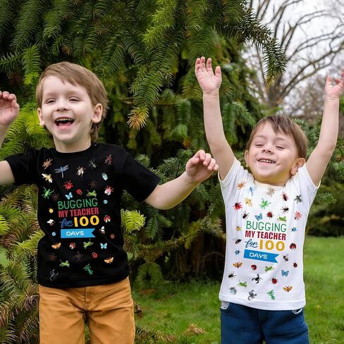 100th Day of School DIY Shirt Kit DIY T-Shirt with Pom Poms Googly Eyes for Kid Art Creative School 100 Days Party in Saudi Arabia