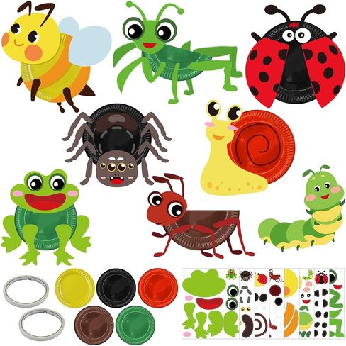 Cinrobiye 24-Piece Spring Insect Paper Plate Craft Kit，DIY Bug Butterfly Art Supplies for School Classroom Home Early Education Birthday Party Summer Crafts in Saudi Arabia