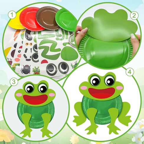 Cinrobiye 24-Piece Spring Insect Paper Plate Craft Kit，DIY Bug Butterfly Art Supplies for School Classroom Home Early Education Birthday Party Summer Crafts in Saudi Arabia