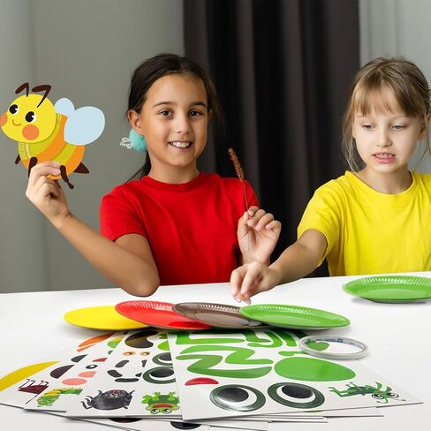Cinrobiye 24-Piece Spring Insect Paper Plate Craft Kit，DIY Bug Butterfly Art Supplies for School Classroom Home Early Education Birthday Party Summer Crafts in Saudi Arabia