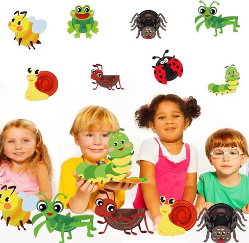 Cinrobiye 24-Piece Spring Insect Paper Plate Craft Kit，DIY Bug Butterfly Art Supplies for School Classroom Home Early Education Birthday Party Summer Crafts in Saudi Arabia