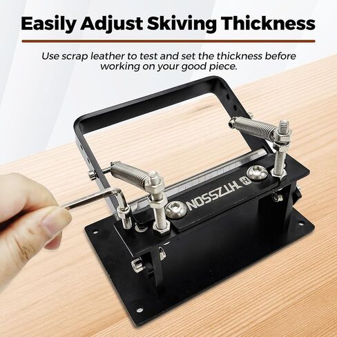 Leather Skiver, Leather Splitter with Pulling Handle,Skiving Machine for Belts, Wallets, Bags & DIY Craft, 3" Width, Aluminum Alloy Build, Black in Saudi Arabia