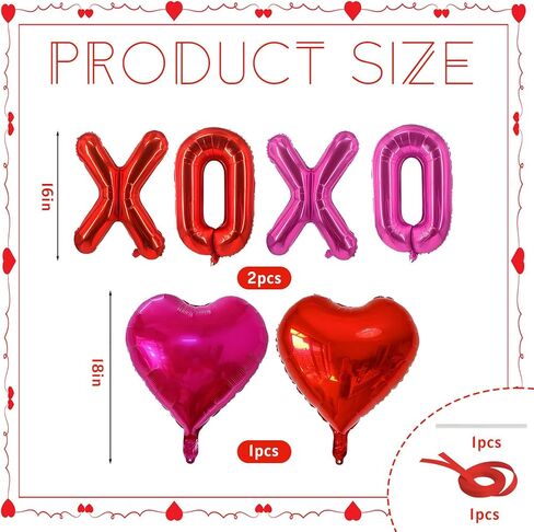 YQUQWN 10 PCS Valentine's Day Balloon Set Includes XOXO Letter Heart BalloonsValentines Day Party Decorations Galentines Events Proposal Setups Wedding Backdrops in Saudi Arabia