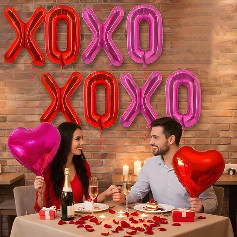 YQUQWN 10 PCS Valentine's Day Balloon Set Includes XOXO Letter Heart BalloonsValentines Day Party Decorations Galentines Events Proposal Setups Wedding Backdrops in Saudi Arabia