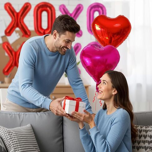 YQUQWN 10 PCS Valentine's Day Balloon Set Includes XOXO Letter Heart BalloonsValentines Day Party Decorations Galentines Events Proposal Setups Wedding Backdrops in Saudi Arabia
