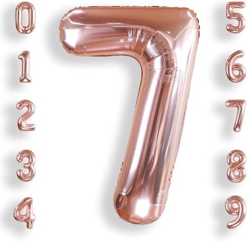 AULE 40 Inch Big Rose Gold 1 Balloon Number Large Foil Helium Number Balloons 0-9 Jumbo Giant Happy 1st Birthday Party Decorations for Boy or Girl Huge Mylar Anniversary Party Supplies in Kuwait