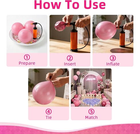 80pcs Pink Balloons, 12 inch Birthday Balloons, Party Balloons, Birthday Decorations, Helium Balloons for Bridal Shower Wedding Party Decorations in Saudi Arabia