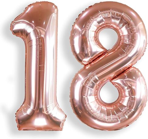AULE 40 Inch Big Rose Gold 1 Balloon Number Large Foil Helium Number Balloons 0-9 Jumbo Giant Happy 1st Birthday Party Decorations for Boy or Girl Huge Mylar Anniversary Party Supplies in Kuwait