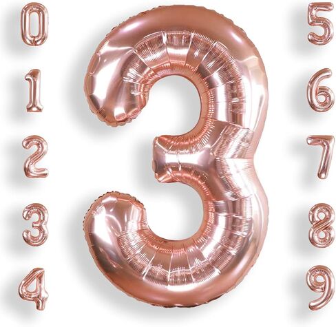 AULE 40 Inch Big Rose Gold 1 Balloon Number Large Foil Helium Number Balloons 0-9 Jumbo Giant Happy 1st Birthday Party Decorations for Boy or Girl Huge Mylar Anniversary Party Supplies in Kuwait