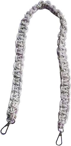 Rhinestone Purse Strap Crystal Wide Braid Crossbody Bag Strap Glitter Shoulder Strap for Women Handbag Cross Body Bag (Small Size-Silver) 1.1 Inch Width in Saudi Arabia