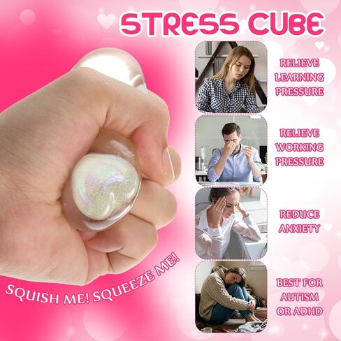 Civaner 5 Pack Heart Toy Gifts Stress Cube Fidget Toys for Adults, Glow in The Dark Heart with Stress Balls with Colorful Sensory Balls in Saudi Arabia