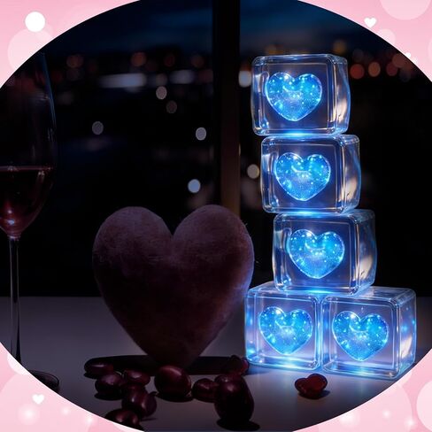Civaner 5 Pack Heart Toy Gifts Stress Cube Fidget Toys for Adults, Glow in The Dark Heart with Stress Balls with Colorful Sensory Balls in Saudi Arabia