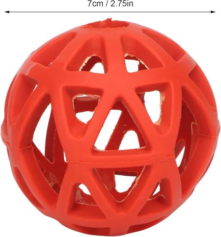 Chewing Pet Toy Ball, 2.75in Rubber Dog Balls, Red Hollow Bell Balls, Interactive Pet Toys Roller, Protable Hollow Ball Dog Toy for Indoor and Outdoor Tranning Pets in Kuwait