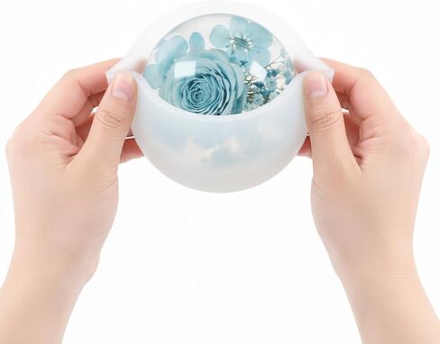 Silicone Resin Sphere Mold Set, White, 11.9 cm and 10.2 cm Large Ball Molds for Flower Preservation, Epoxy Resin Casting, Candles, Soap Making, DIY Crafts, 2 Pack in Saudi Arabia