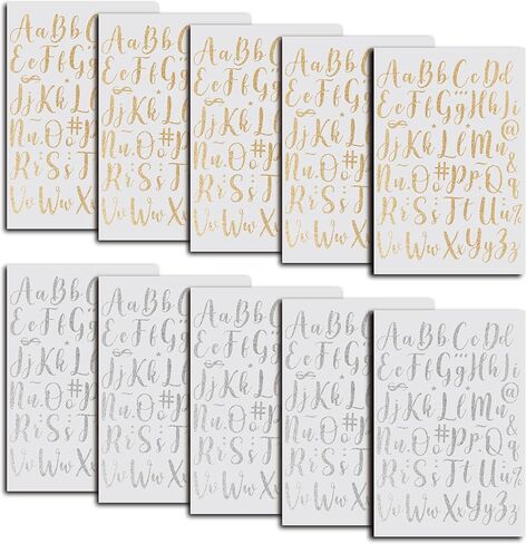 Iron-on Letters for Clothing, 10 Sheets 690 Pieces Heat Transfer Vinyl Letters for Fabric, with 1.5 Inch A-Z Alphabet Stickers for T-Shirts, Iron on Letters for Fabric (Gold&Silver) in Saudi Arabia