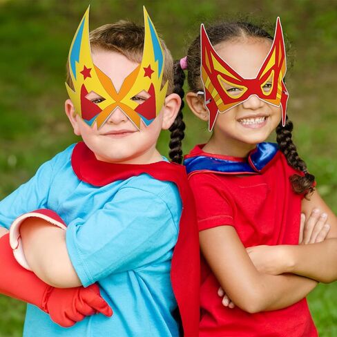 Sosation 144 Pcs Color Your Own Hero Masks DIY Paper Hero Masks Craft Blank Graffiti Favor Gift with Ropes for Kids Holiday Birthday Party Supplies in Saudi Arabia