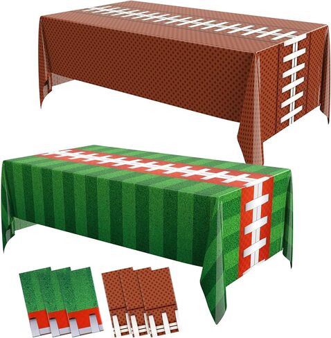 Oudain 6 Pcs Basketball Tablecloth 87 x 51 Inches Disposable Plastic Basketball Table Cover Rectangular Game Day Tablecloth Field for Birthday Decoration Sport Ball Themed Party Supplies in Saudi Arabia