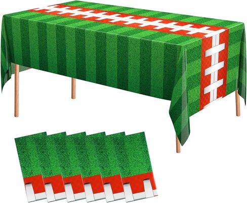 Oudain 6 Pcs Basketball Tablecloth 87 x 51 Inches Disposable Plastic Basketball Table Cover Rectangular Game Day Tablecloth Field for Birthday Decoration Sport Ball Themed Party Supplies in Saudi Arabia