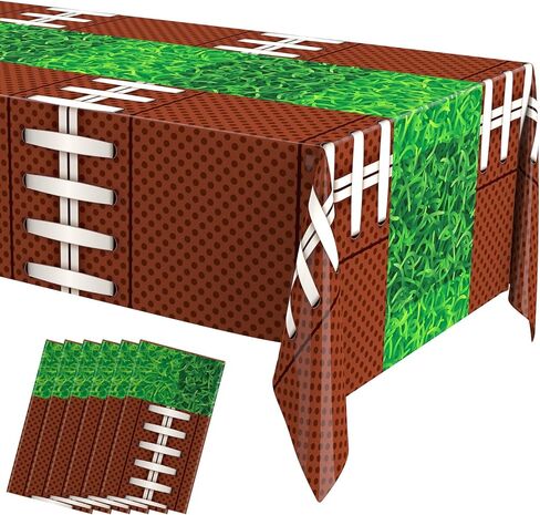 Oudain 6 Pcs Basketball Tablecloth 87 x 51 Inches Disposable Plastic Basketball Table Cover Rectangular Game Day Tablecloth Field for Birthday Decoration Sport Ball Themed Party Supplies in Saudi Arabia