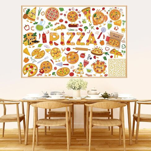 Giant Coloring Poster Pizza Wall Coloring Sheet Large Food Fun DIY Paper Tablecloth Jumbo Pizza Themed Drawing Banner 43.3 x 29.5 Inch for Classroom School Kids Birthday Party Supplies in Saudi Arabia