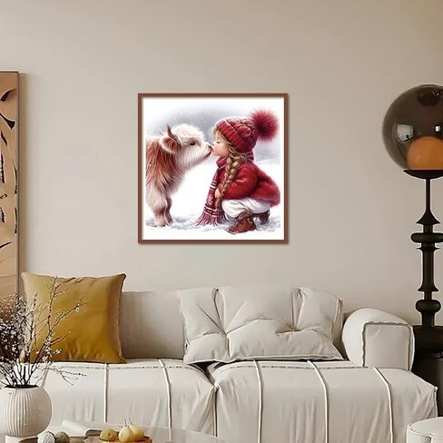 مجموعات الرسم الفني الماسي من Kulvci للبالغين، مجموعات فنية ماسية البقرة للمبتدئين، 5D DIY حفر كامل للأحجار الكريمة لديكور المنزل هدية 12 × 12 بوصة in Saudi Arabia