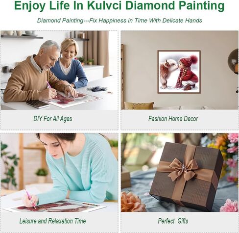 مجموعات الرسم الفني الماسي من Kulvci للبالغين، مجموعات فنية ماسية البقرة للمبتدئين، 5D DIY حفر كامل للأحجار الكريمة لديكور المنزل هدية 12 × 12 بوصة in Saudi Arabia