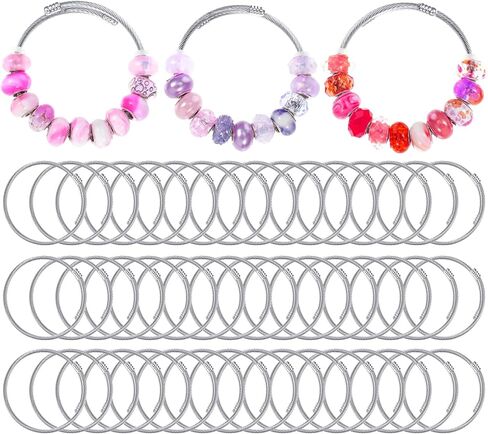 48 Pcs Snake Charm Bracelet Expandable Elastic Bangle Bracelets Stainless Steel Silver Snake Bracelet for Women DIY Jewelry Making Supplies in Saudi Arabia