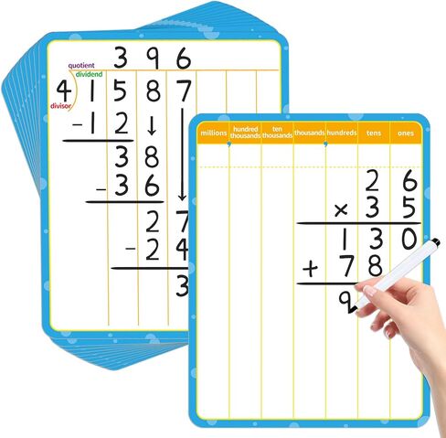 12 حزمة من لوحة المسح الجاف ذات الوجهين، 12 بوصة × 9 بوصة، بطاقات فلاش متعددة، لوحة بيضاء صغيرة لتلاعب الرياضيات للأطفال، مخطط ألعاب الرياضيات لتعلم ما قبل المدرسة، أساسيات المدرسة المنزلية in Kuwait