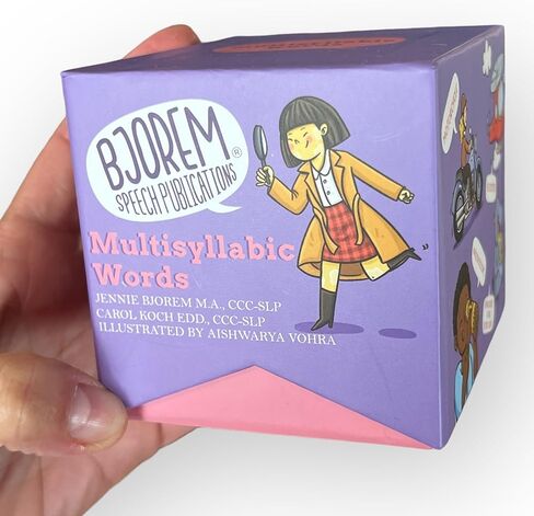 Bjorem Speech® مجموعة كلمات متعددة المقاطع لعلاج النطق - التوحد الشامل والوظيفي والتعليمي، عدم القدرة على الكلام في مرحلة الطفولة، اضطراب صوتي - 78 بطاقة مع 281 كلمة مستهدفة in Kuwait