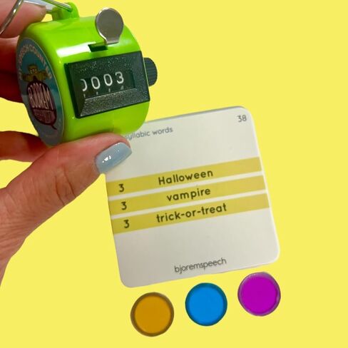 Bjorem Speech® مجموعة كلمات متعددة المقاطع لعلاج النطق - التوحد الشامل والوظيفي والتعليمي، عدم القدرة على الكلام في مرحلة الطفولة، اضطراب صوتي - 78 بطاقة مع 281 كلمة مستهدفة in Kuwait