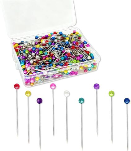 600PCS Sewing Pins Straight Pin, Pearlized Ball Head Quilting Pins Long 1.5inch, Multicolor Corsage Stick Pin for Dressmaker DIY Decoration, Craft and Sewing Project in Saudi Arabia