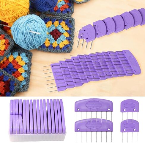 Hollima 20Pcs Knit Blockers Pins Kit, Purple Knit Blocking Combs Kit for Blocking Knitting Mats Crochet Projects Lace Needlework Sewing Tool Device in Kuwait