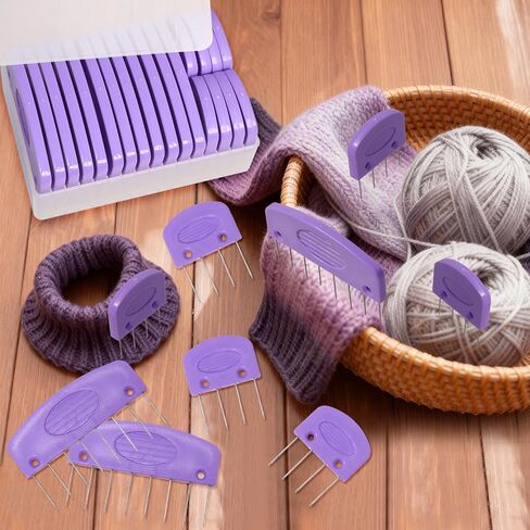Hollima 20Pcs Knit Blockers Pins Kit, Purple Knit Blocking Combs Kit for Blocking Knitting Mats Crochet Projects Lace Needlework Sewing Tool Device in Kuwait