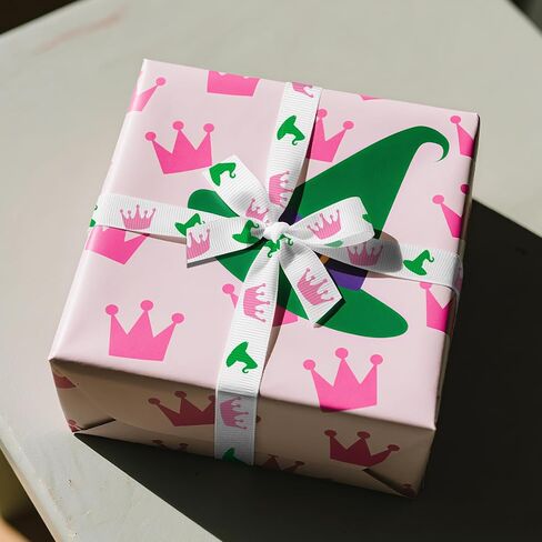 6 PCS 18 Yards Halloween Witch Grosgrain Ribbons 3/8" Witch Decor Ribbon, Pink Green Craft Ribbons for Witch Themed Party Favor Decoration Holiday Halloween Wicked Gift Packaging DIY Supplies in Saudi Arabia