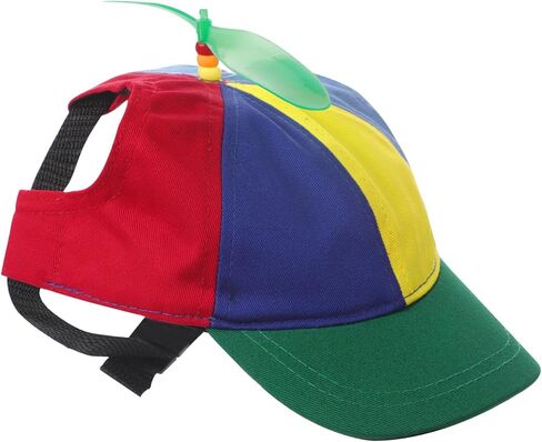 Pet Dog Cute Propeller Baseball Hat Medium Large Dogs Funny Holiday Birthday Party Clown Cap Headband Adjustable Sun Beach Visor Rainbow Helicopter Hat Pet Halloween Cosplay Costume Photo Props in Saudi Arabia